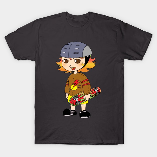 cool skateboarding girl T-Shirt by cartoonygifts